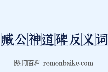 臧公神道碑反义词是什么意思的图片